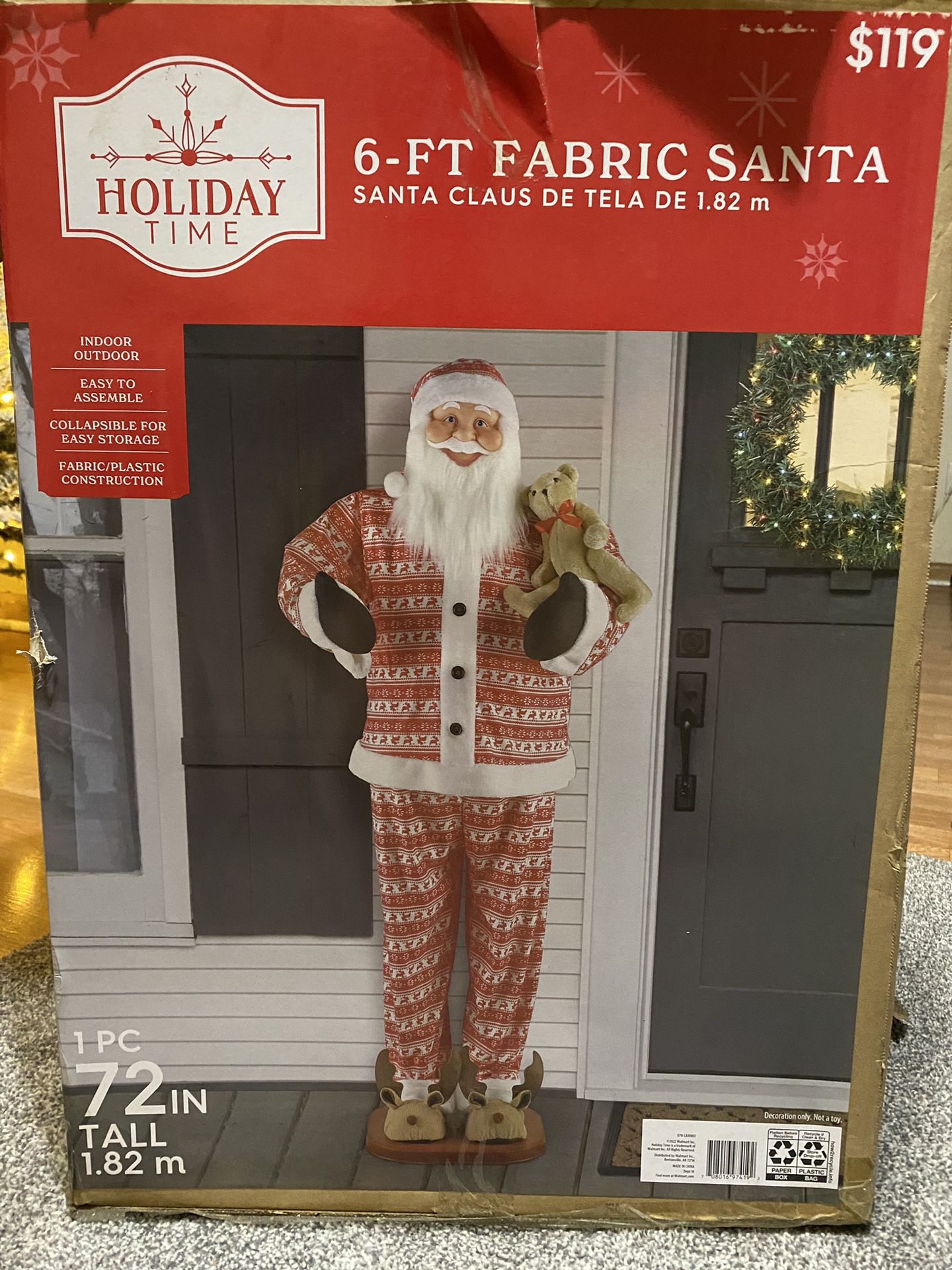 6Ft Holiday Time Santa 