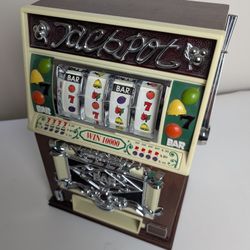  Working Vintage Jackpot Slot Machine Cassette Player - Wood Cabinet