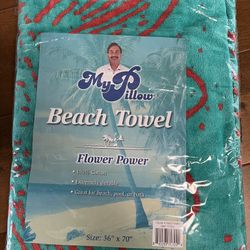 My Pillow Beach Towel Flower Power Design