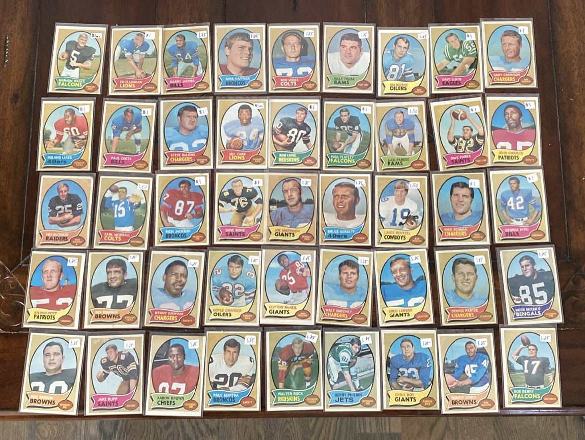 1970 Topps Football 45 Card Lot , No Duplicates