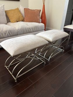 Modern metal-base benches