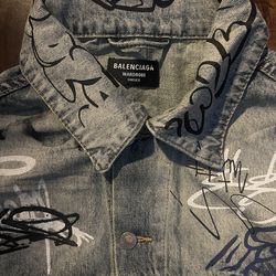 Balenciaga graffiti jean jacket