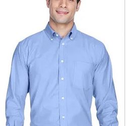 Port Authority S606 Long Sleeve Easy Care Shirt - Light Blue/Light Stone MENS XL