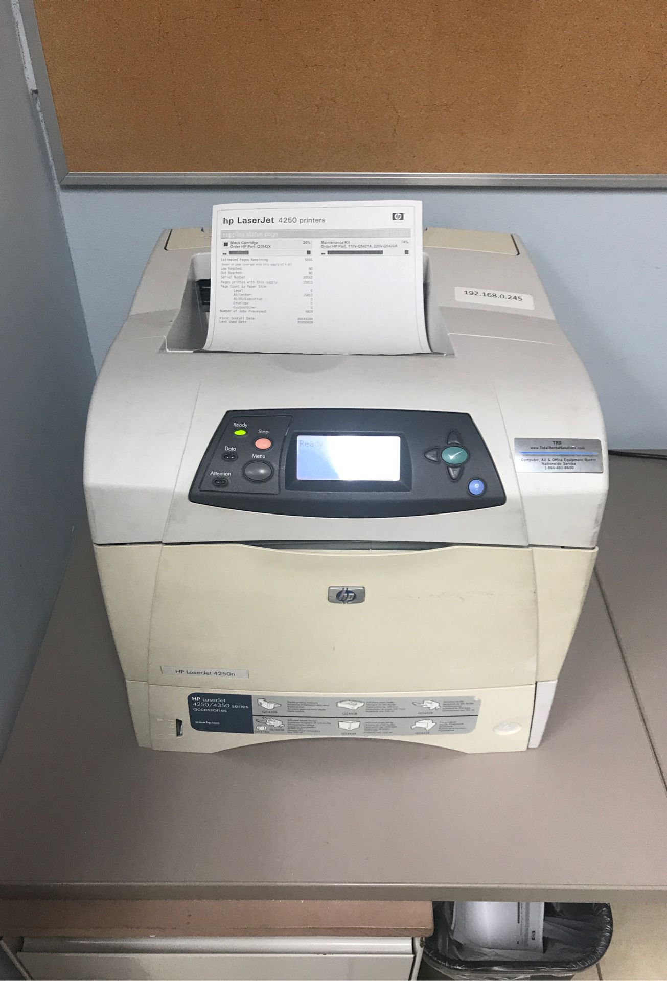 HP LASERJET 4250N LASER PRINTER MONOCHROME