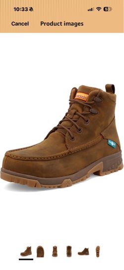 Twisted X Men's 6" Nano Composite Toe Work Boot Color: Distressed Saddle Size: 11.5 PREMIUM LEATHER: Full-grain leather 6" shaft upper. SAFETY TOE: N