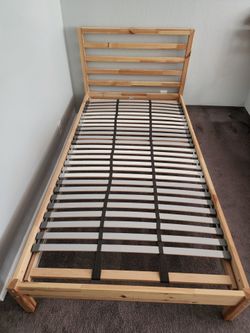 IKEA TARVA Twin Bed Frame + LÖNSET Slatted Bed Base – Like New