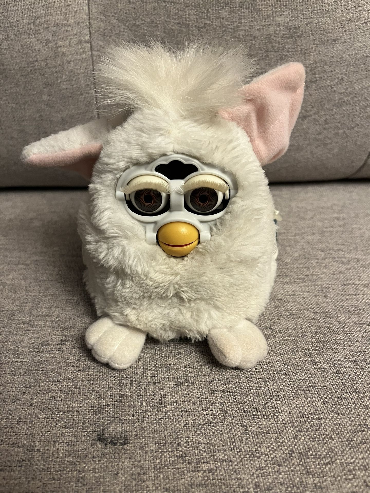 Original Furby Babies White With Pink Ears And Brown Eyes