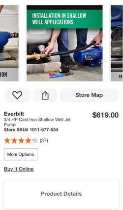 Everbilt 3/4 HP Cast Iron Shallow Well Jet Pump
