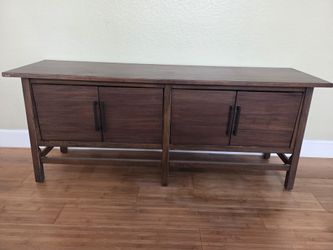 Walnut Credenza Sideboard / Media Console - 4 Doors