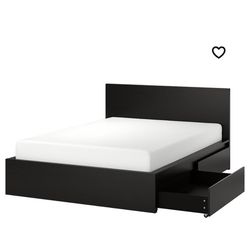 King size IKEA Bedframe With Storage Drawers‼️