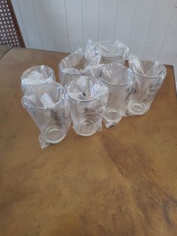 7  Brand New Tall Glass Cup For Sale. 