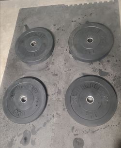 Bumper Olympic Weight Set Includes 2x45lbs & 2x25lbs Thats 140lbs All Together Selling All For  $155
