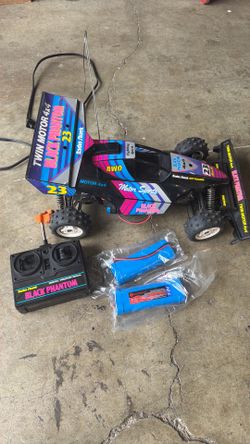 Vintage black phantom rc car with batteries