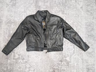 New World Fashion By Force Ladies Leather Coat Jacket Size Large Vintage 1990s