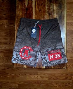 Crooks & Castles Men's Brown Camo Athletic Mesh Shorts