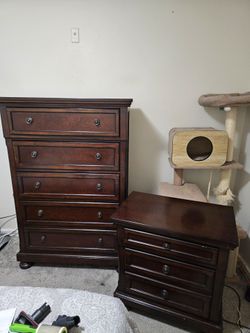 Wood Dresser and Nightstand