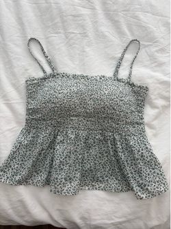 NWOT Uniqlo Shirring Padded Bra Camisole Green Floral Large