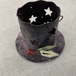 Metal Snowman Candle Holder