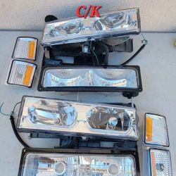 94-99 Chevy Gmc CK Suburban Tahoe Yukon Obs LED DRL Headlights Luces Micas Calaveras Faros Faroles