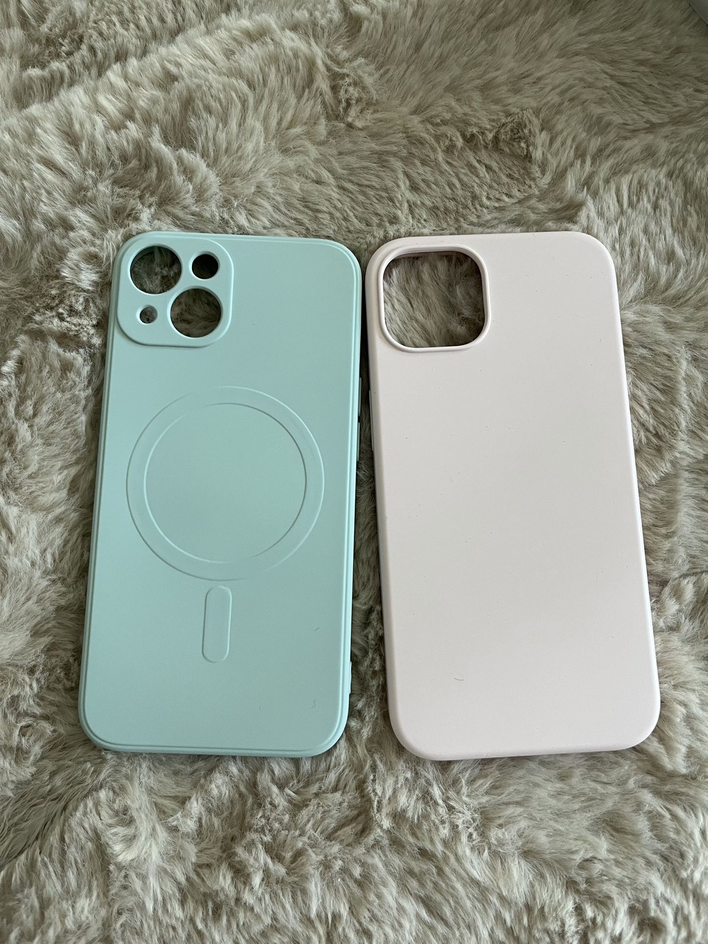 Two iPhone 13 silicon cases with MagSafe