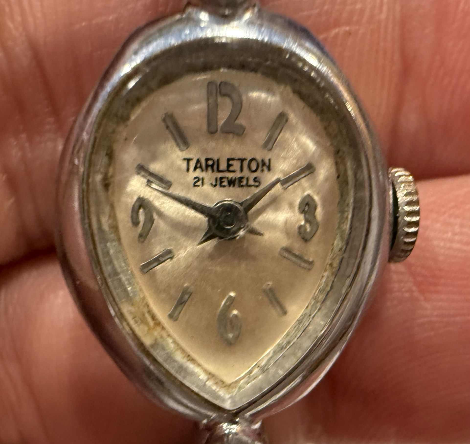 Original Antique Vtg TARLETON 21 Jewels Wind-up Ladies Watch / WORKS WELL