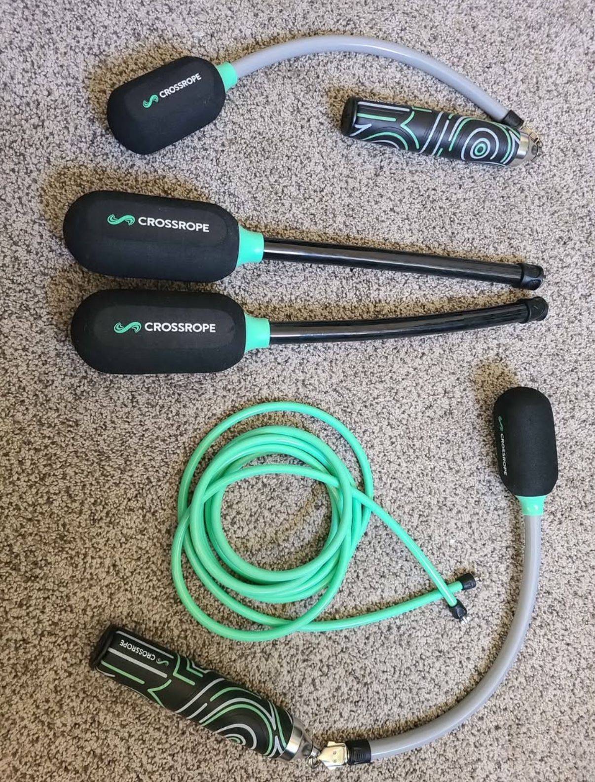 Crossrope - Get Strong Set - Ropeless Jump Ropes (including one lightweight rope in the set)