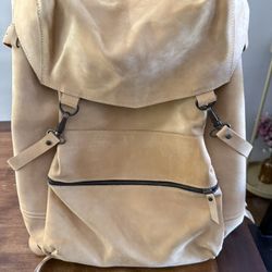 Yellow Leather Backpack - Hand Made