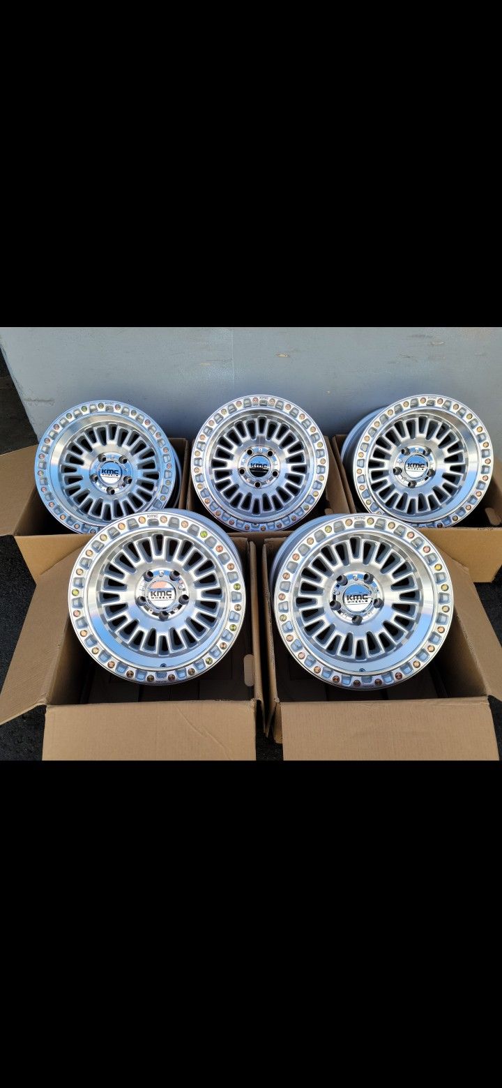 17" KMC AZTEC rims 17x8.5 -10mm Offset
