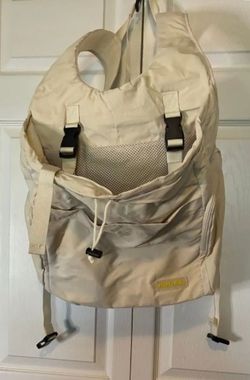 Beige Lightweight Nylon Backpack