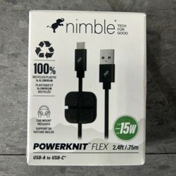 Nimble 15w Power Knit Cable 2.4Ft USB-c Charging Cable 