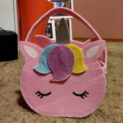 Cute Unicorn Felt Tote/ Basket – Great for Kids! ✨🌈