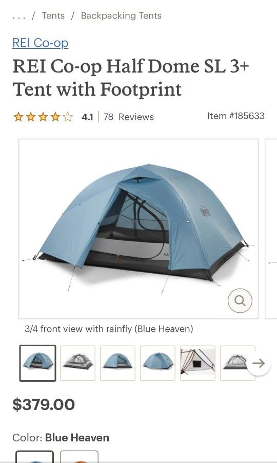 REI Half Dome SL 3+ Backpacking Tent.