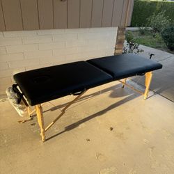 Black Faux leather Folding Massage Table 