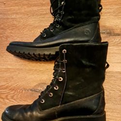 Timberland Women's Premium 6" Waterproof Boot Black Nubuck/Suede US 10 Pre-Owned