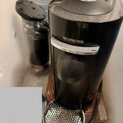 Nespresso Coffee Machine w/ Milk Frother – Black – Tested & Working 