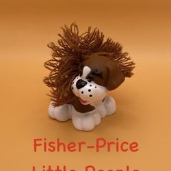 Fisher-Price Little People Dollhouse Touch & Feel St. Bernard Puppy Dog Animal Doll Figure