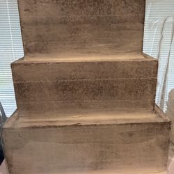 Faux Used “Naked” Square Wedding Cake