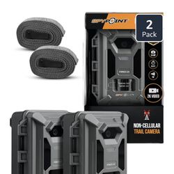 SPYPOINT FORCE-24 Twin Pack Non-Cellular Trail Camera, 2K Video, 24MP Photos, Low-Glow LEDs, Night Vision Game Camera, 70ft Motion Detection, Affordab