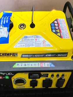 Never used before Champion Power Equipment 5300/4250-Watt Recoil Start Dual Fuel Portable Generator w/ Free 3-Year Warranty for RV and Home