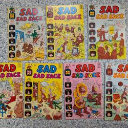 Vintage HARVEY COMICS SAD SAD SACK WORLD Lot of 7 comic books