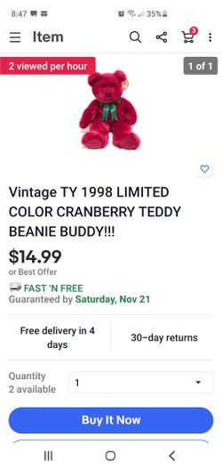 Teddy ty baby no tag like new