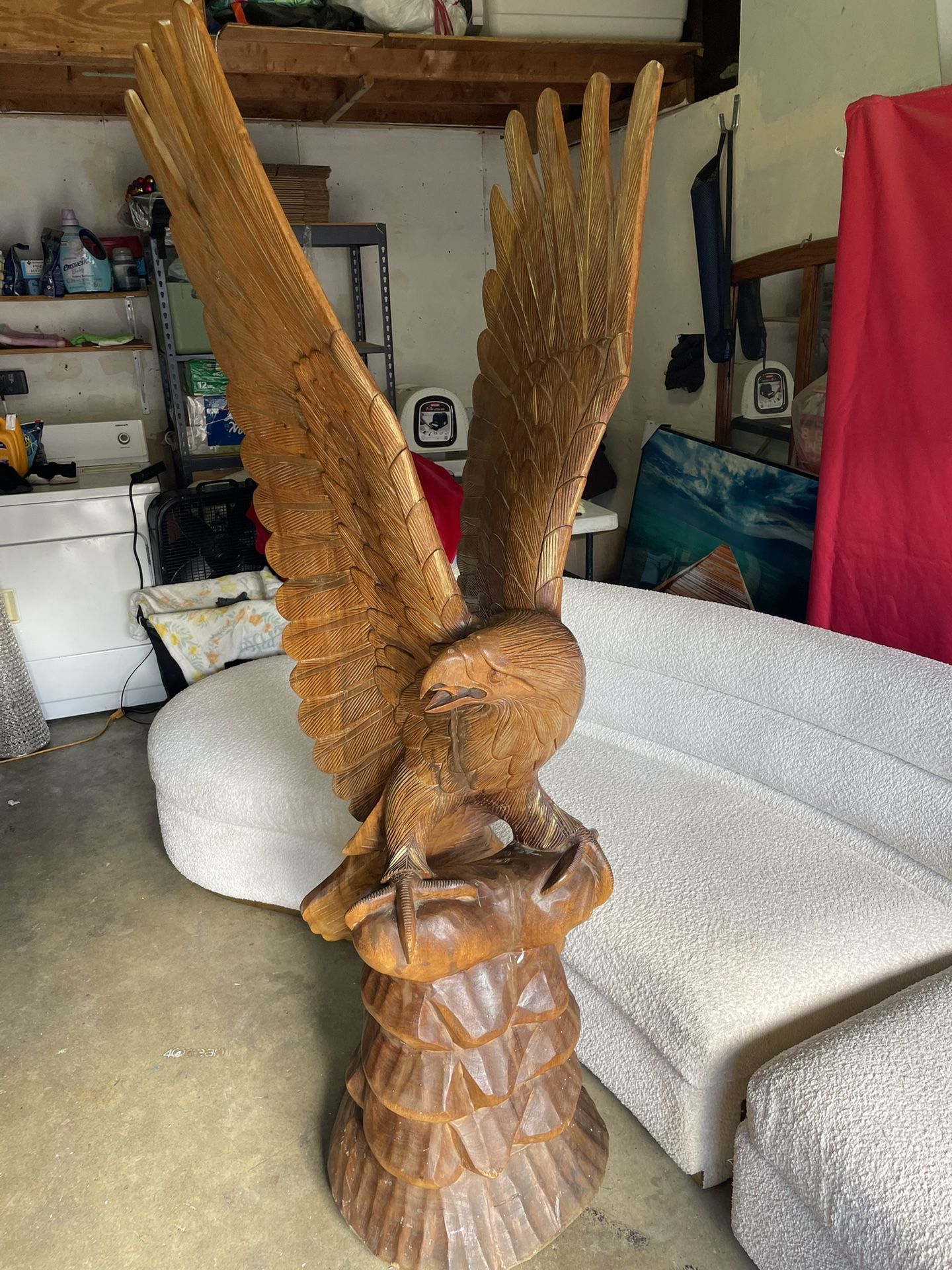 Beautiful 6.2 Ft Wooden Eagle