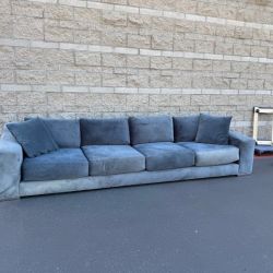 Nathan Anthony Egosit 11ft Blue Velvet Sofa (Retails $10,300)- Delivery Available!
