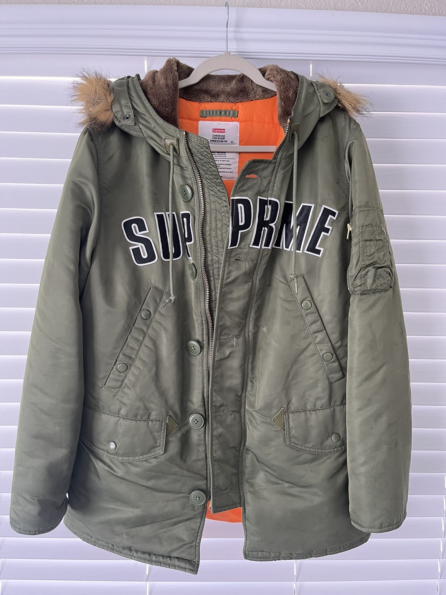 バ*ク様 Supreme Arc Logo N-3B Parka Supreme Arc Logo N3B Parka Black Men's - FW16 - US