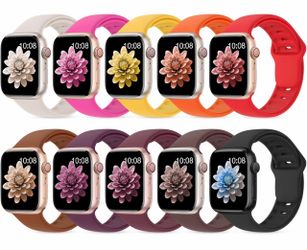 Silicone Apple Watch Bands 10-Pack