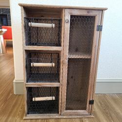 World Market Wood and Wire Cabinet 