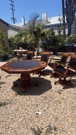 Wooden poker table With chairs