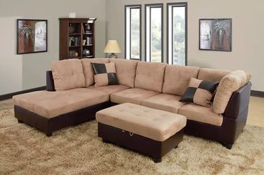 Sectional and ottoman