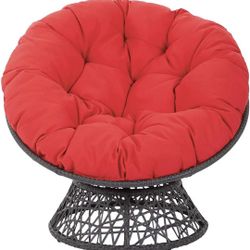 Generously Large Tufted Saucer Chair,