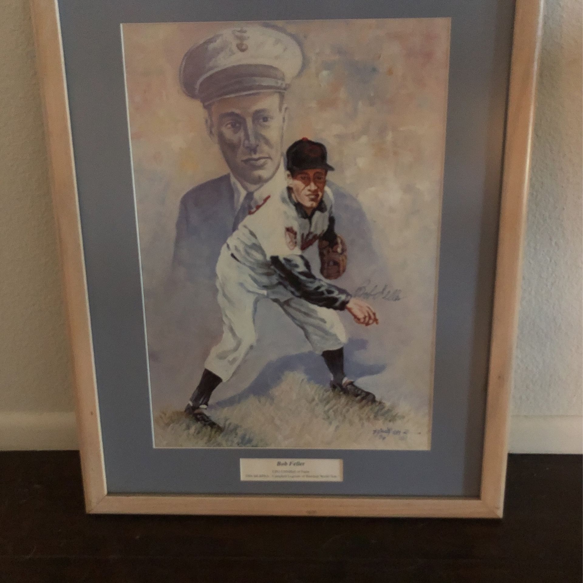 Autographed Bob Feller In Nice Frame
